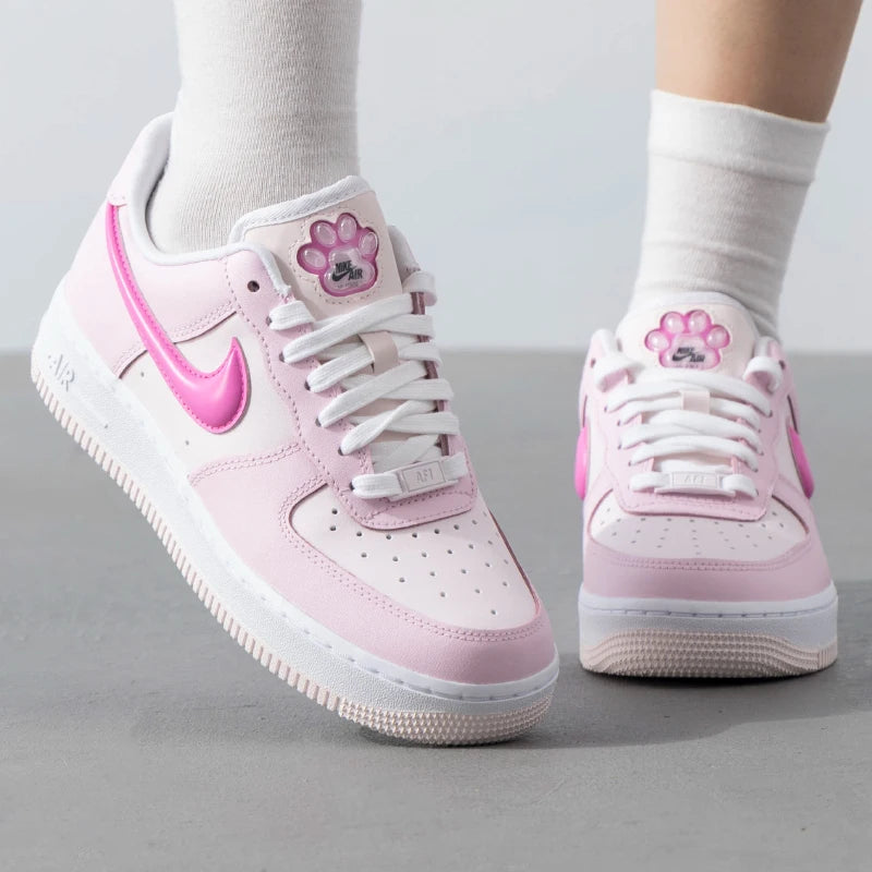 Nike Air Force 1 Women's sneakers Pink Cat Claws AF1 Comfortable casual fashion retro board shoes HM3696-661