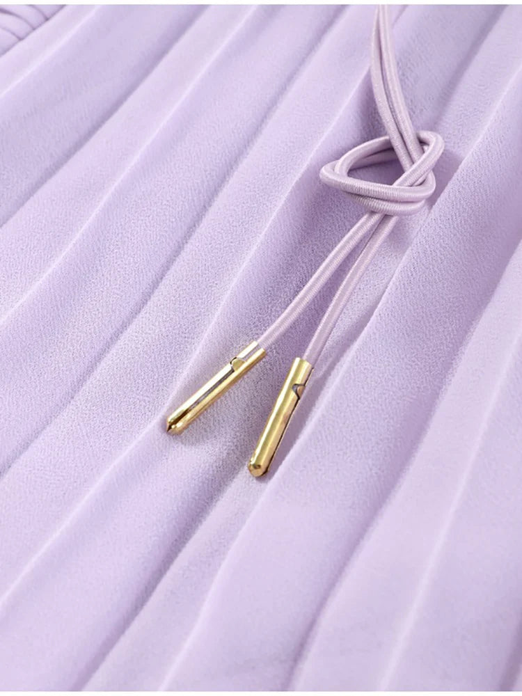 Sexy Halter Neck Pleated Ruffled Long Dress Women Pink Sleeveless Backless Lace-up Folds Slim Dresses Evening Party Gowns