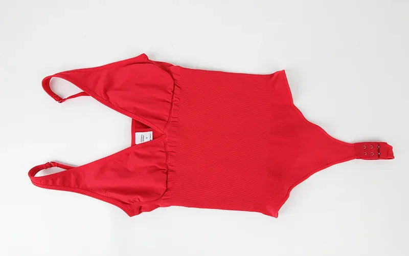 Halter Bodysuit Deep V Camisole Adjustable Strap Shapewear Top Tummy Control Women Sexy Thong Body Shaper Seamless Fajas 2025