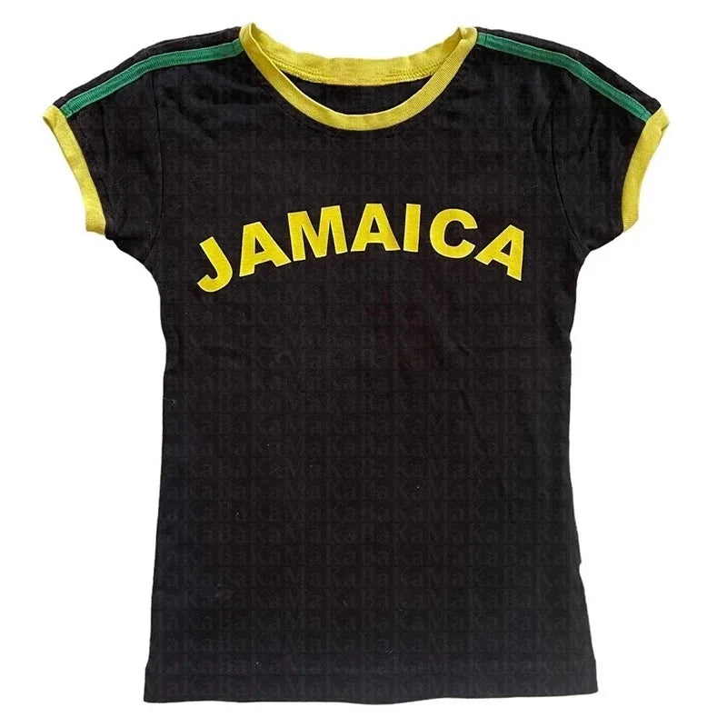 European and American T-shirts Harajuku fashion Embroidery crop tops gothic clothing tops women Minimalist Style T-shirt Top