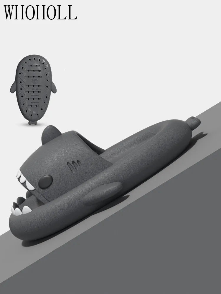 4cm Thick Sole Man Women Shark Slippers Size 46 47 2023 Summer Home Anti-skid Couple  Indoor Household Funny Slipper