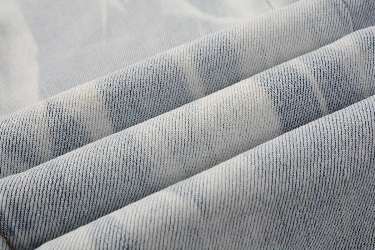 Spring and Autumn Fashion Trend Printed Straight-Leg Stretch Sports Jeans Men's Casual Slim Fit Comfortable High Quality Pants