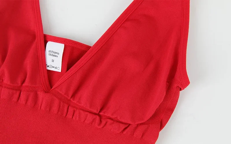 Halter Bodysuit Deep V Camisole Adjustable Strap Shapewear Top Tummy Control Women Sexy Thong Body Shaper Seamless Fajas 2025