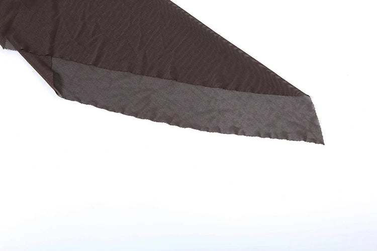 kliou Mesh Irregular Women Mini Dress Sexy See Through Chic Long Sleeve Deep Low Neck Bandage Slim Vestidos Mujer Coquette Frock