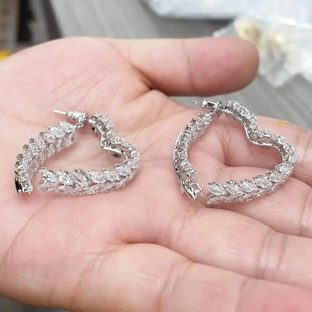 Luxury Wheat Earrings Shiny Zircon Fashion Personality Party Charm Jewelry Wheat Leaf Earring for Women Girls Korean Style