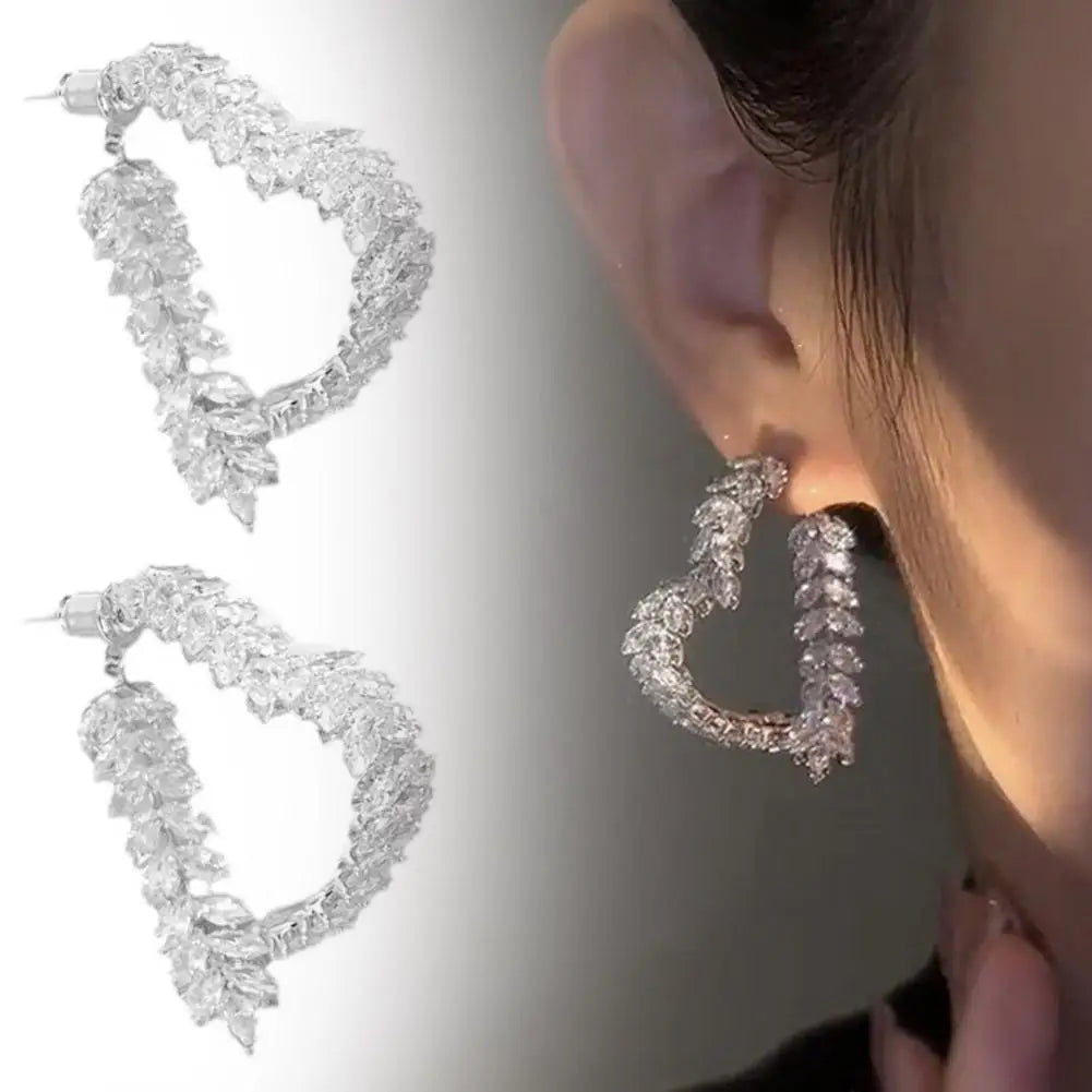 Luxury Wheat Earrings Shiny Zircon Fashion Personality Party Charm Jewelry Wheat Leaf Earring for Women Girls Korean Style
