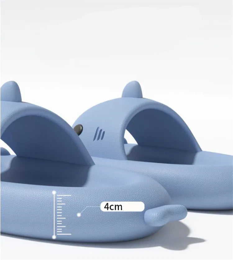 4cm Thick Sole Man Women Shark Slippers Size 46 47 2023 Summer Home Anti-skid Couple  Indoor Household Funny Slipper
