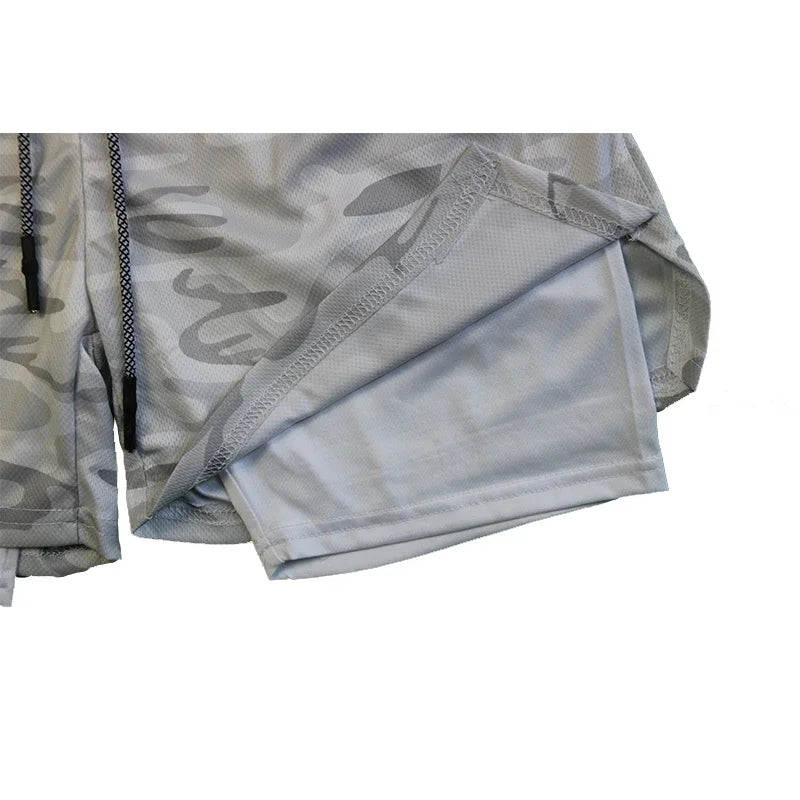 Y2K Skull Print Workout Shorts for Men – Quick-Drying, Double-Layer Fitness & Bodybuilding Gear