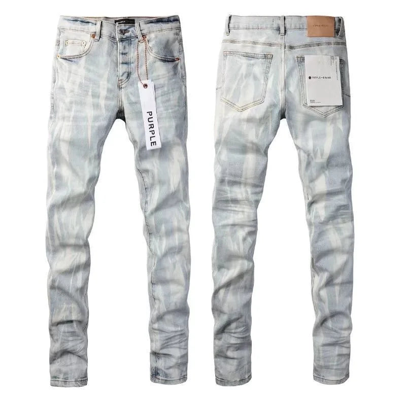 Spring and Autumn Fashion Trend Printed Straight-Leg Stretch Sports Jeans Men's Casual Slim Fit Comfortable High Quality Pants