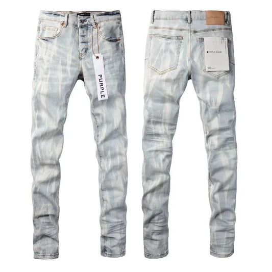 Spring and Autumn Fashion Trend Printed Straight-Leg Stretch Sports Jeans Men's Casual Slim Fit Comfortable High Quality Pants