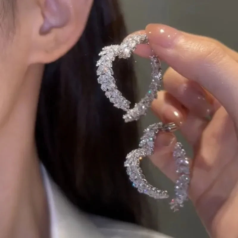 Boucles d'oreilles en zircon de luxe légères et parfumées de style français pour filles.
