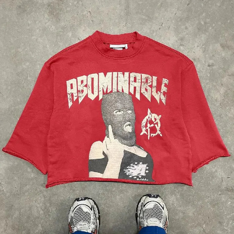 Y2K T Shirt Tops Harajuku Hip Hop Graphic Print Oversized TShirt Mens New Punk Rock Round Neck Cotton Short Sleeve Clothes