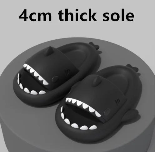 4cm Thick Sole Man Women Shark Slippers Size 46 47 2023 Summer Home Anti-skid Couple  Indoor Household Funny Slipper