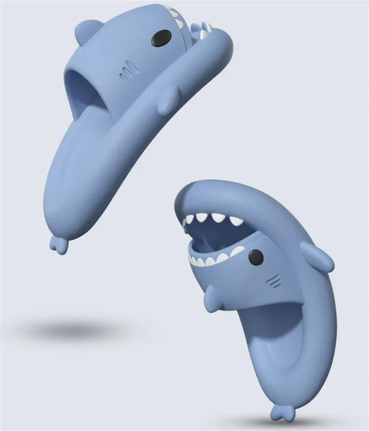 4cm Thick Sole Man Women Shark Slippers Size 46 47 2023 Summer Home Anti-skid Couple  Indoor Household Funny Slipper