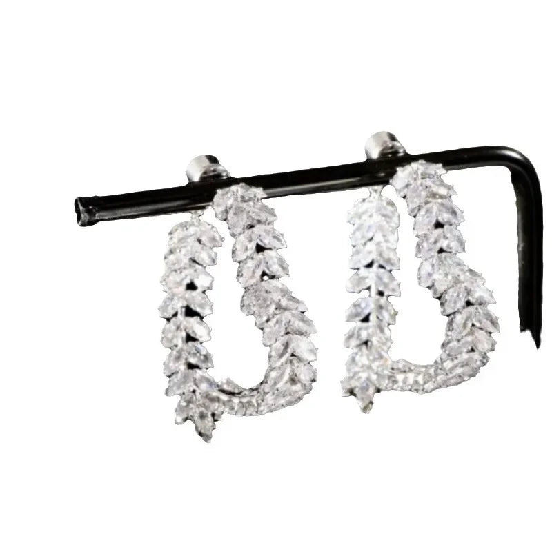 Boucles d'oreilles en zircon de luxe légères et parfumées de style français pour filles.