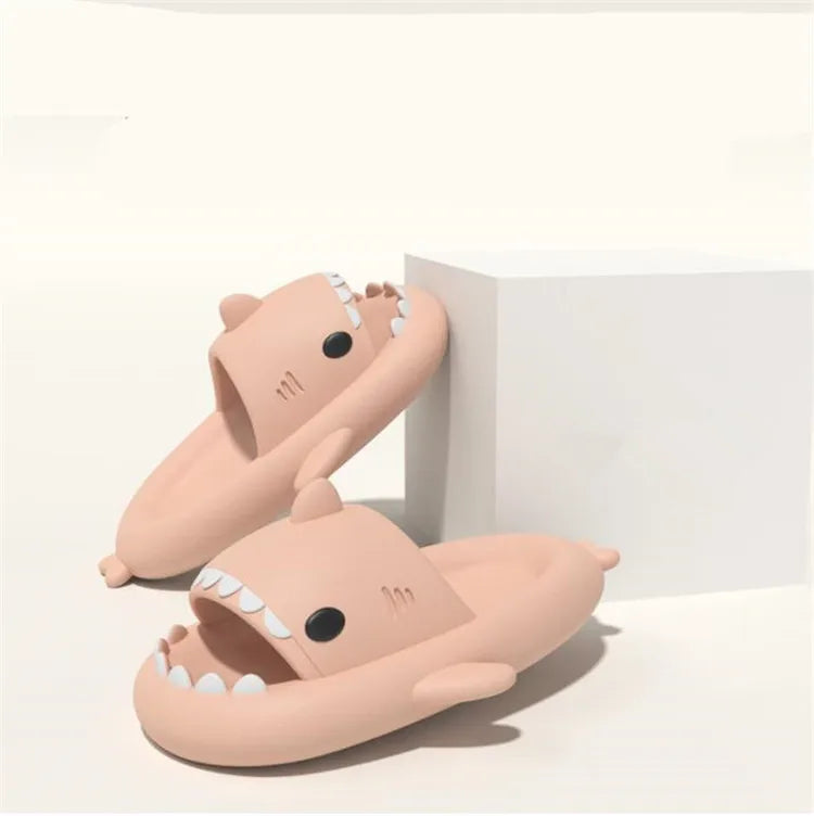 4cm Thick Sole Man Women Shark Slippers Size 46 47 2023 Summer Home Anti-skid Couple  Indoor Household Funny Slipper