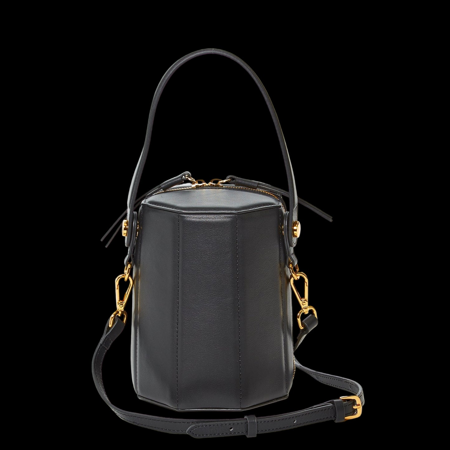 Black Purse Leather Bucket Bag Small Crossbody Purse Women's Handbag